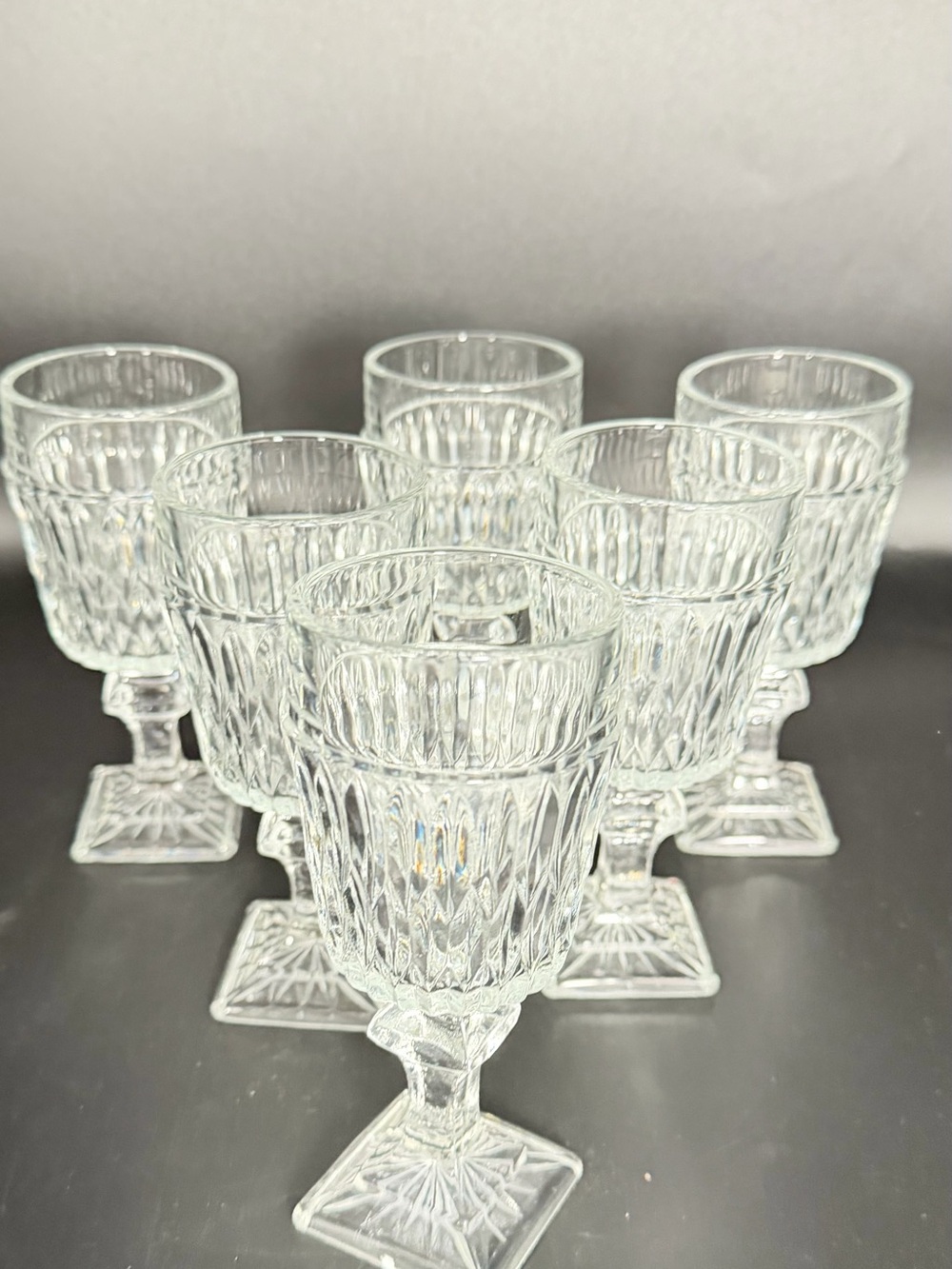 Crystal-Style Clear Glass Goblet Set - Elegant Clear Wine Glasses (Set of 6)